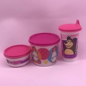 Tupperware Set Confeti. Masha y el Oso
